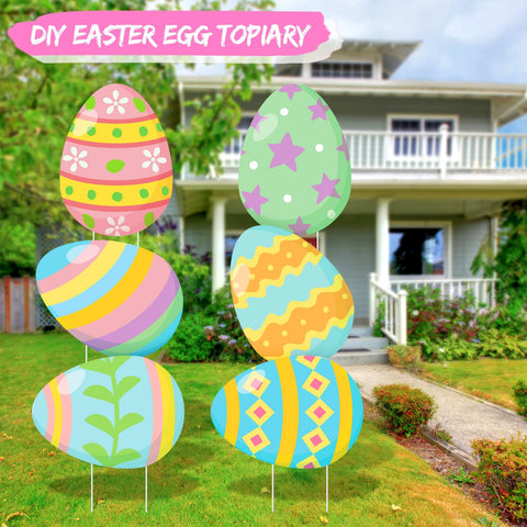 DoubleFill blank Easter egg sign back view, dual-sided ready