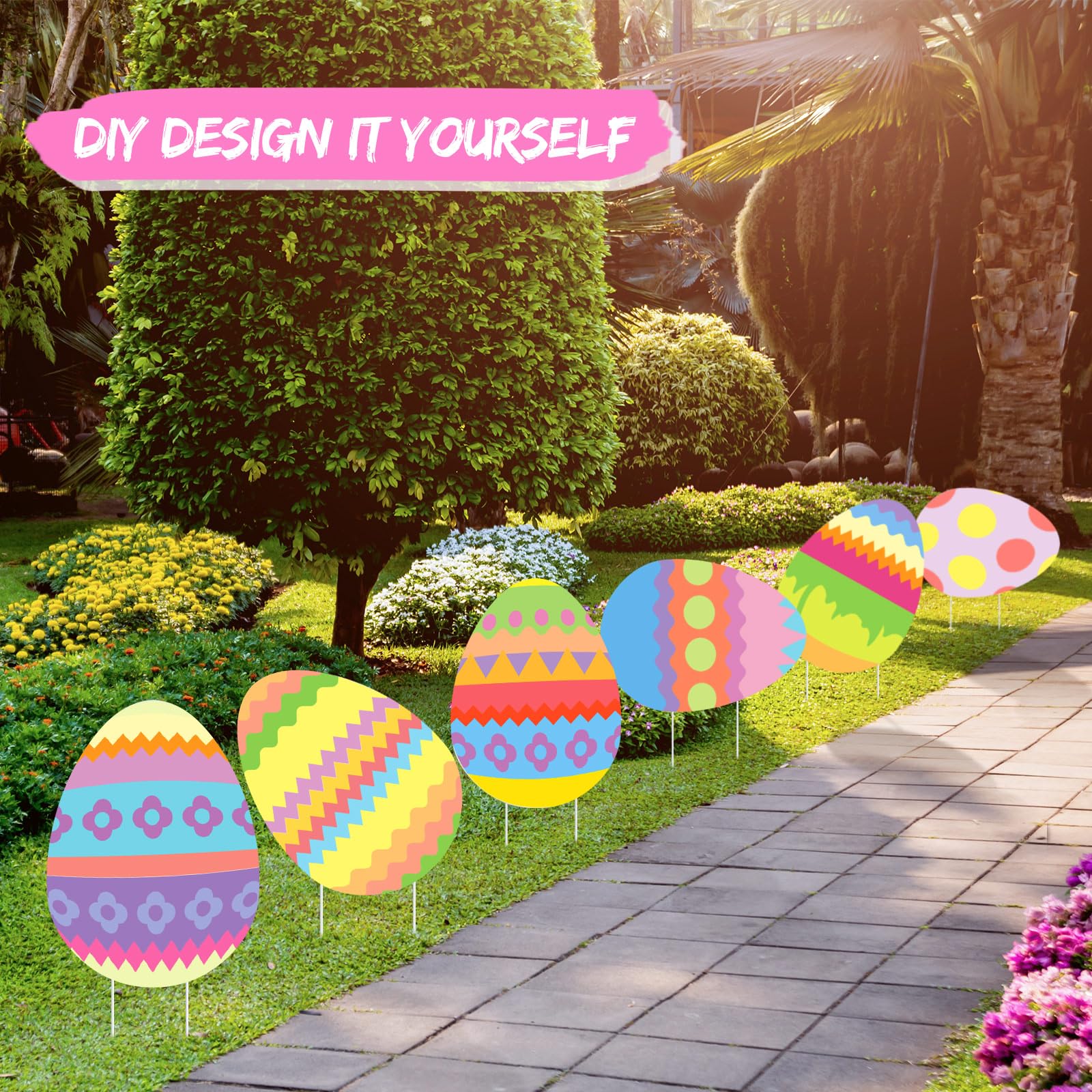 DoubleFill blank Easter egg sign front view, DIY ready canvas