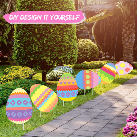 DoubleFill blank Easter egg sign front view, DIY ready canvas