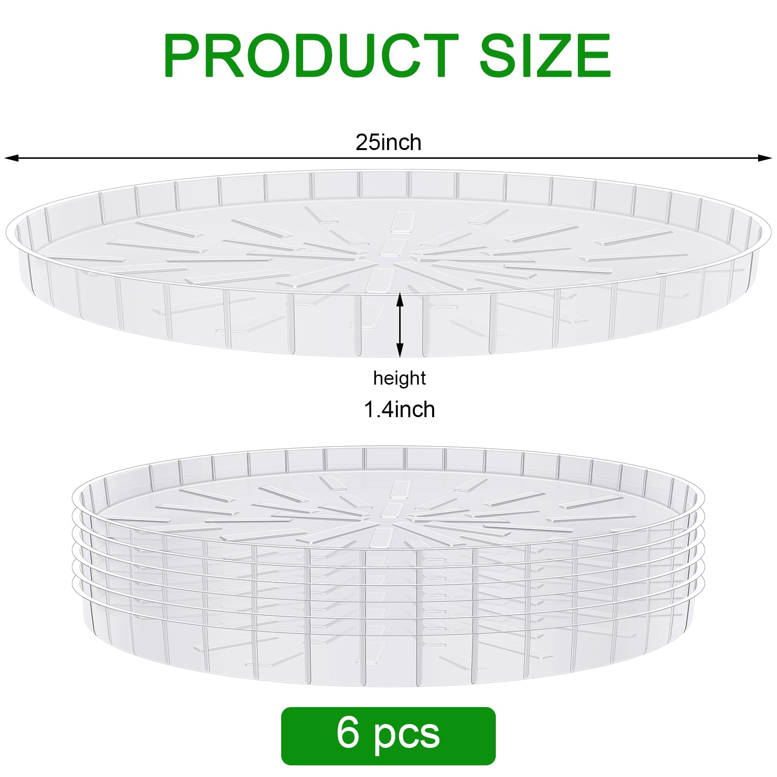 DoubleFill clear plastic tray close-up shows sturdy construction for heavy pots.