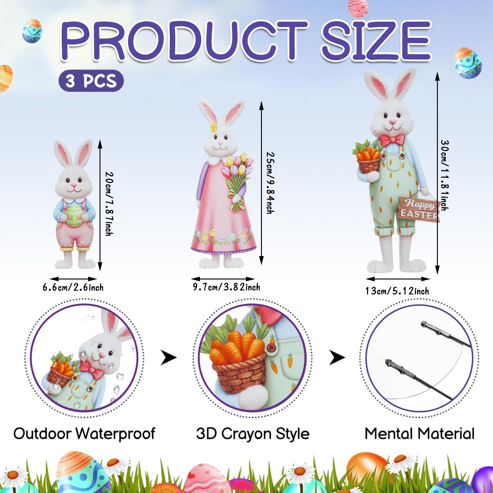 DoubleFill colorful tulip yard sign brightening spring entrance