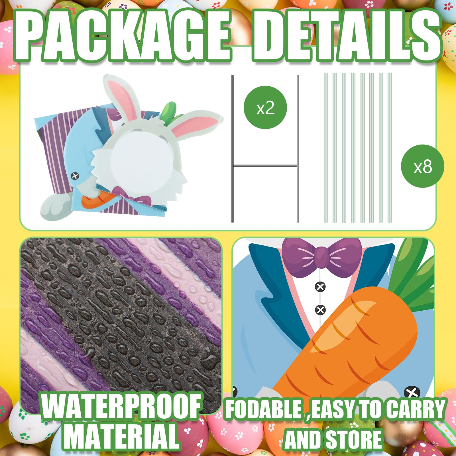 DoubleFill durable plastic and metal yard decor for long-lasting spring display