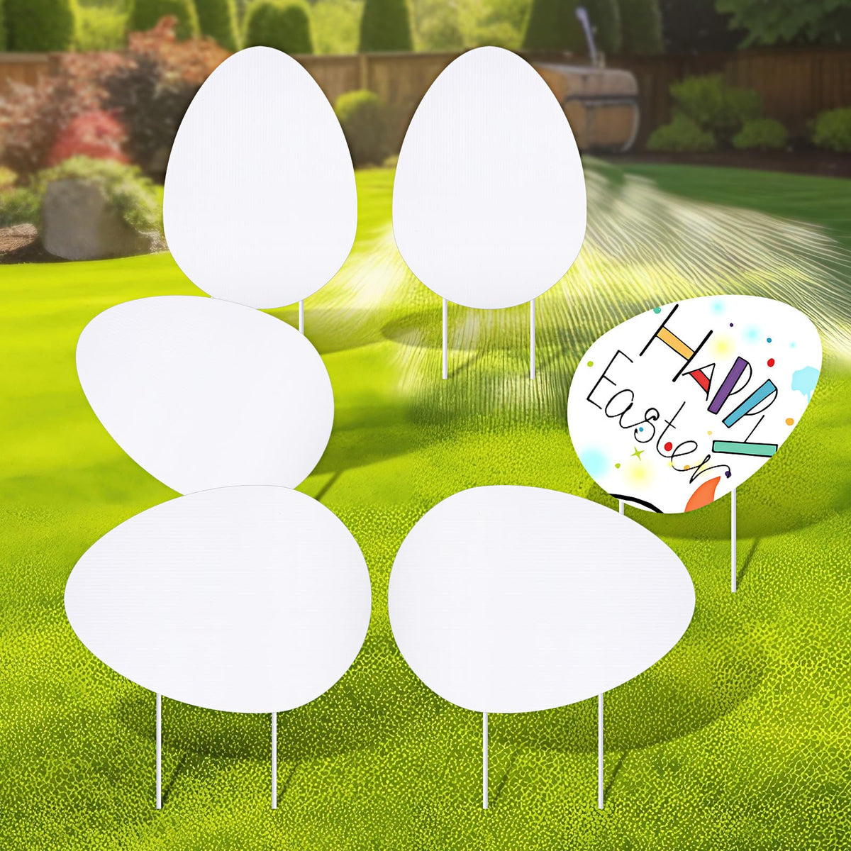 DoubleFill Easter egg yard sign vertical 12x17 for outdoor decor