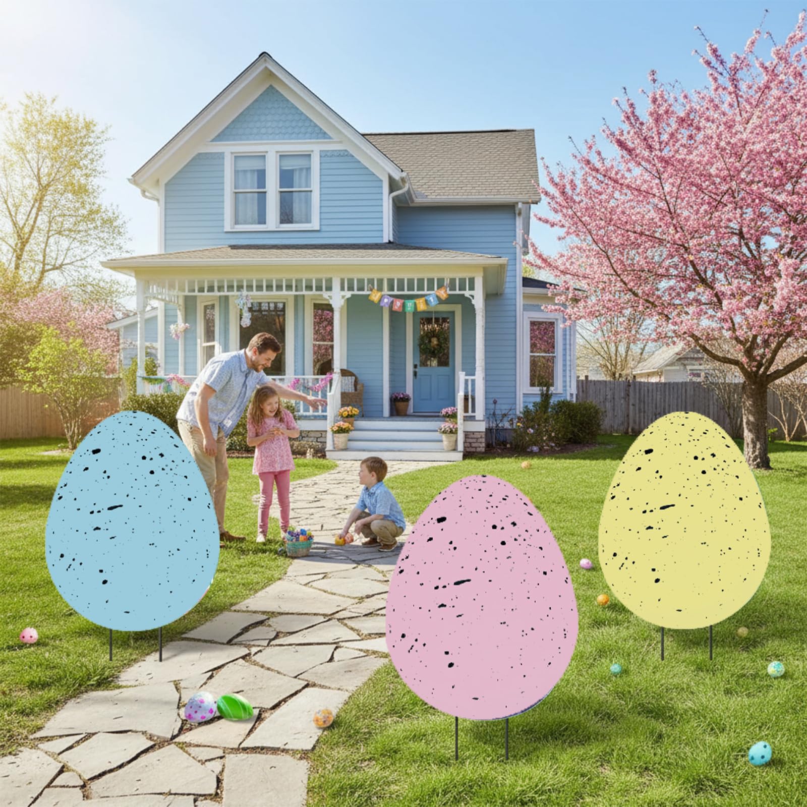 DoubleFill Easter egg yard stake makes a thoughtful gift for spring celebrations.