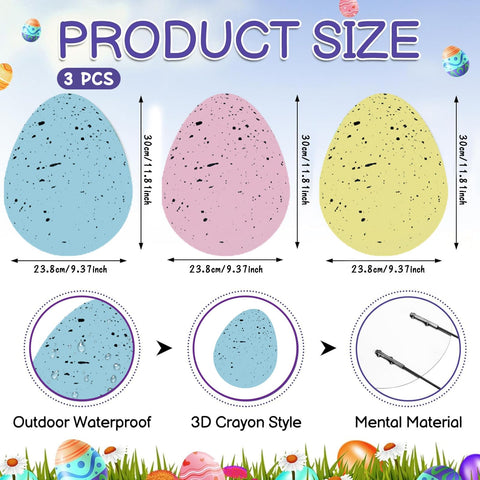 DoubleFill Easter egg yard stake ideal size fits gardens and lawns perfectly.