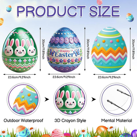 DoubleFill 3D Easter egg yard stake in pattern medley adds festive charm
