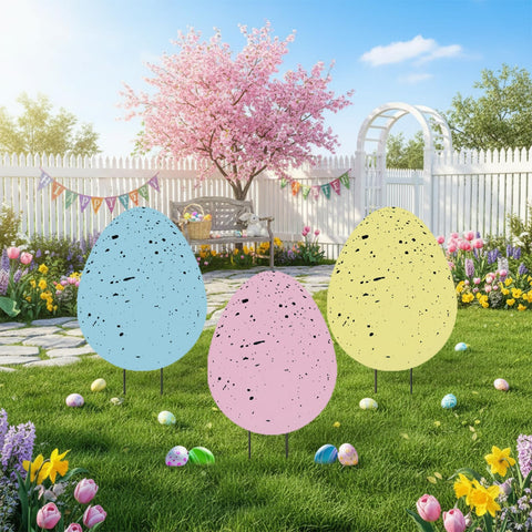 DoubleFill Easter egg yard stake versatile decor accents for any outdoor space.