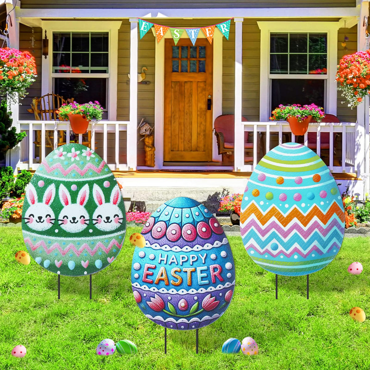 DoubleFill crayon-style Easter egg 3D yard sign brightens outdoor spaces