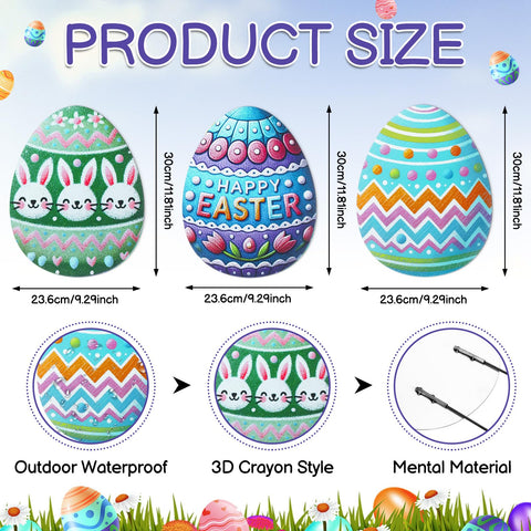 DoubleFill crayon-style Easter egg 3D yard sign vivid outdoor decor
