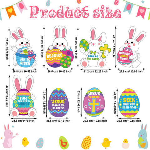 DoubleFill Easter yard sign with eggs for festive garden display.