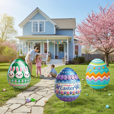 DoubleFill garden Easter egg sign makes a thoughtful yard gift