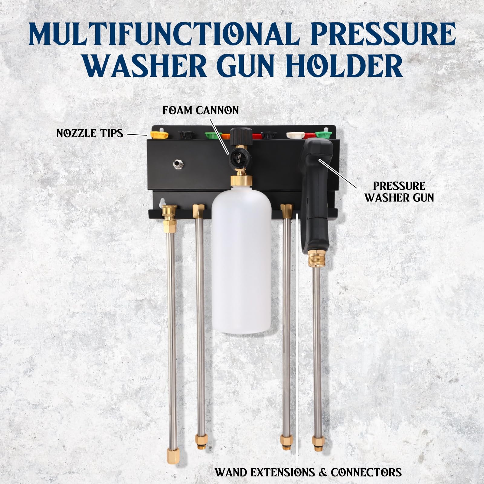 DoubleFill nozzle tips holder keeps tips accessible and tidy.
