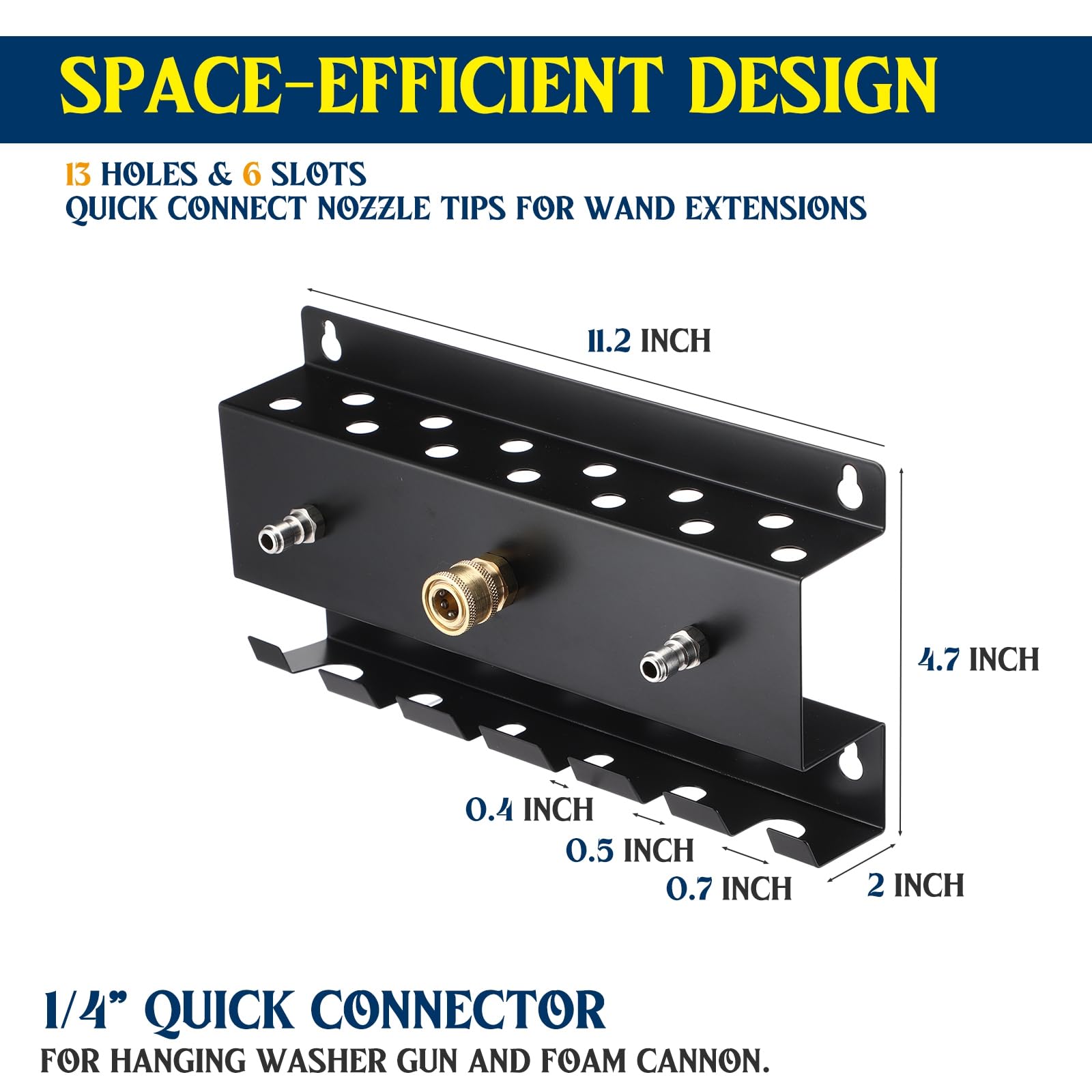 DoubleFill quarter-inch fittings storage keeps attachments organized.