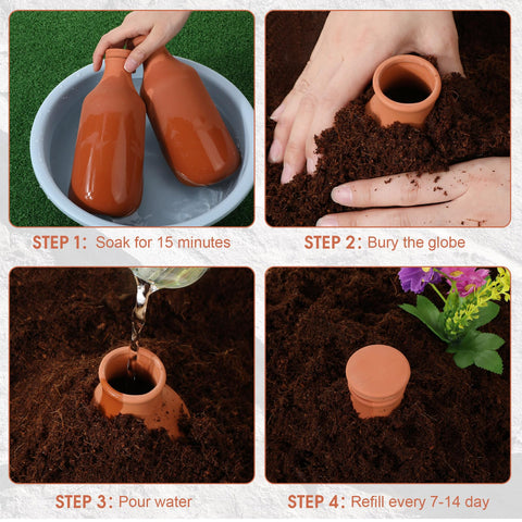 DoubleFill root-zone irrigation demonstrates gradual plant hydration.