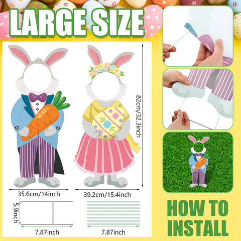 DoubleFill waterproof egg-hunt yard sign stake withstands weather for outdoor decor