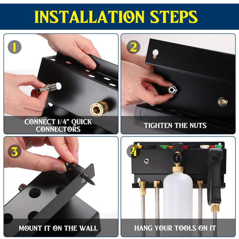 DoubleFill versatile mounting on wall, shed, or cart.