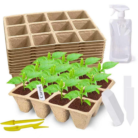 Doubleggs seed starter tray with 120 cells for organized indoor seedling start.