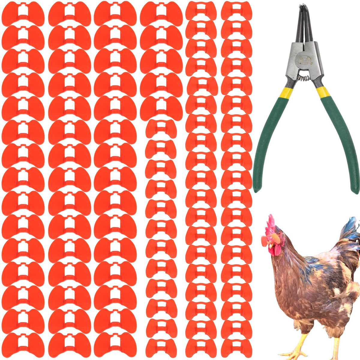DoubleWood pinless peepers middle size set for hens helps reduce pecking during rearing.
