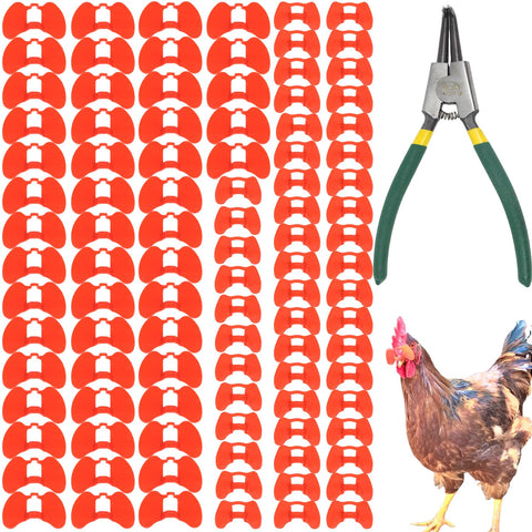 DoubleWood pinless peepers middle size set for hens helps reduce pecking during rearing.