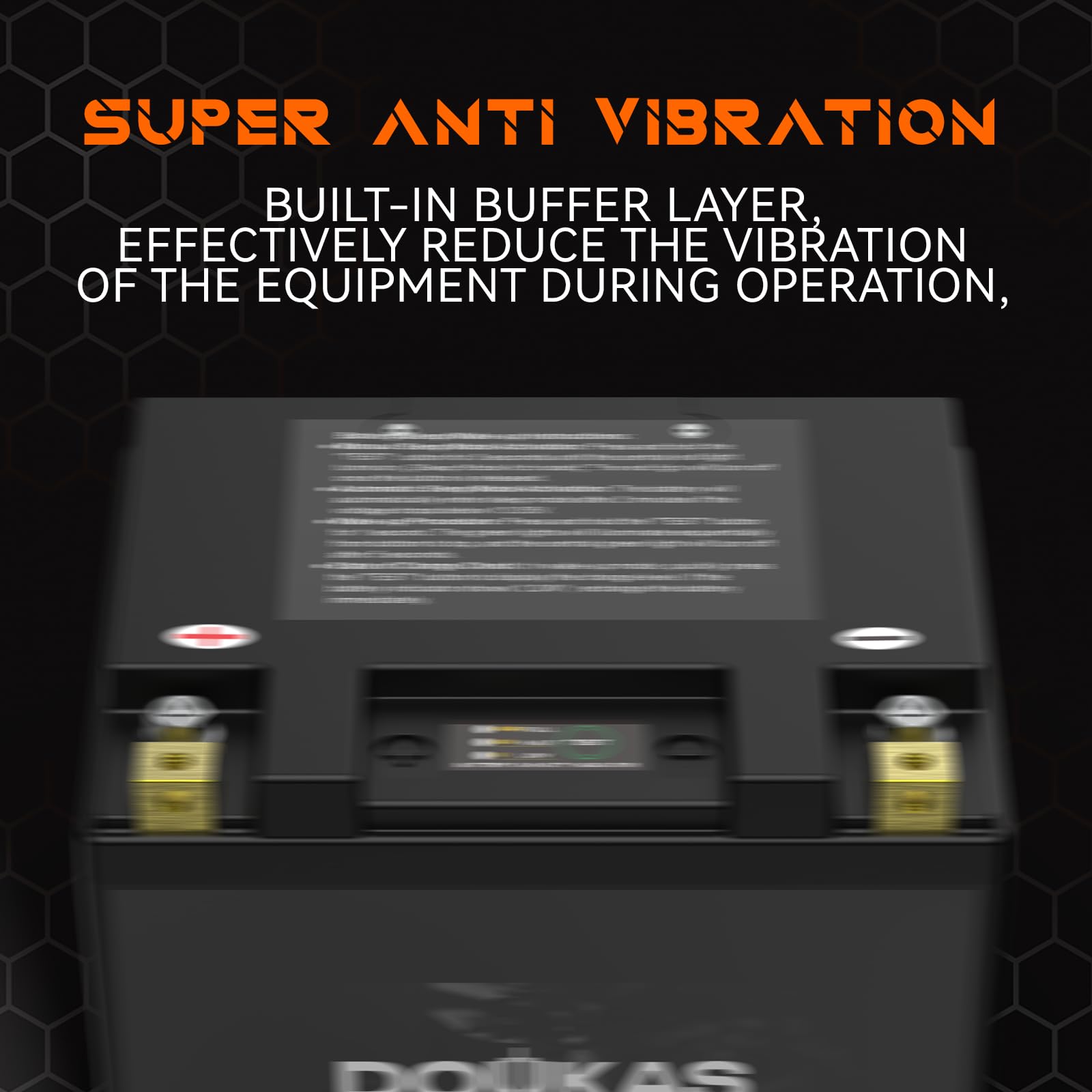 DOUKAS DKLU1-M battery installed in generator shows rugged performance under vibration