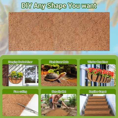 Dovesail Coco Liner Roll in a garden bed serving as weed mat and mulch barrier.