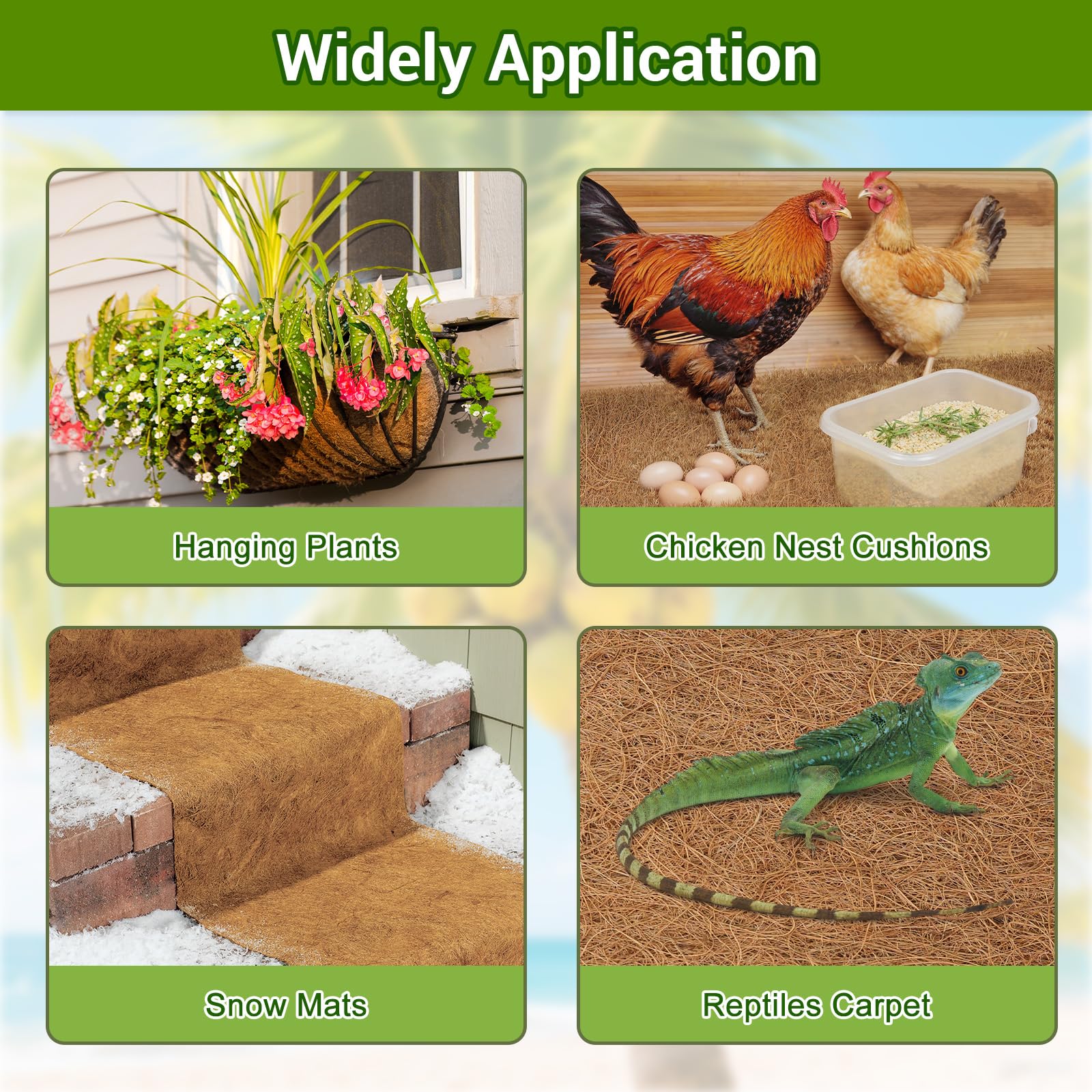 Dovesail Coco Liner Roll used as pet mat amid a cozy indoor plant display.