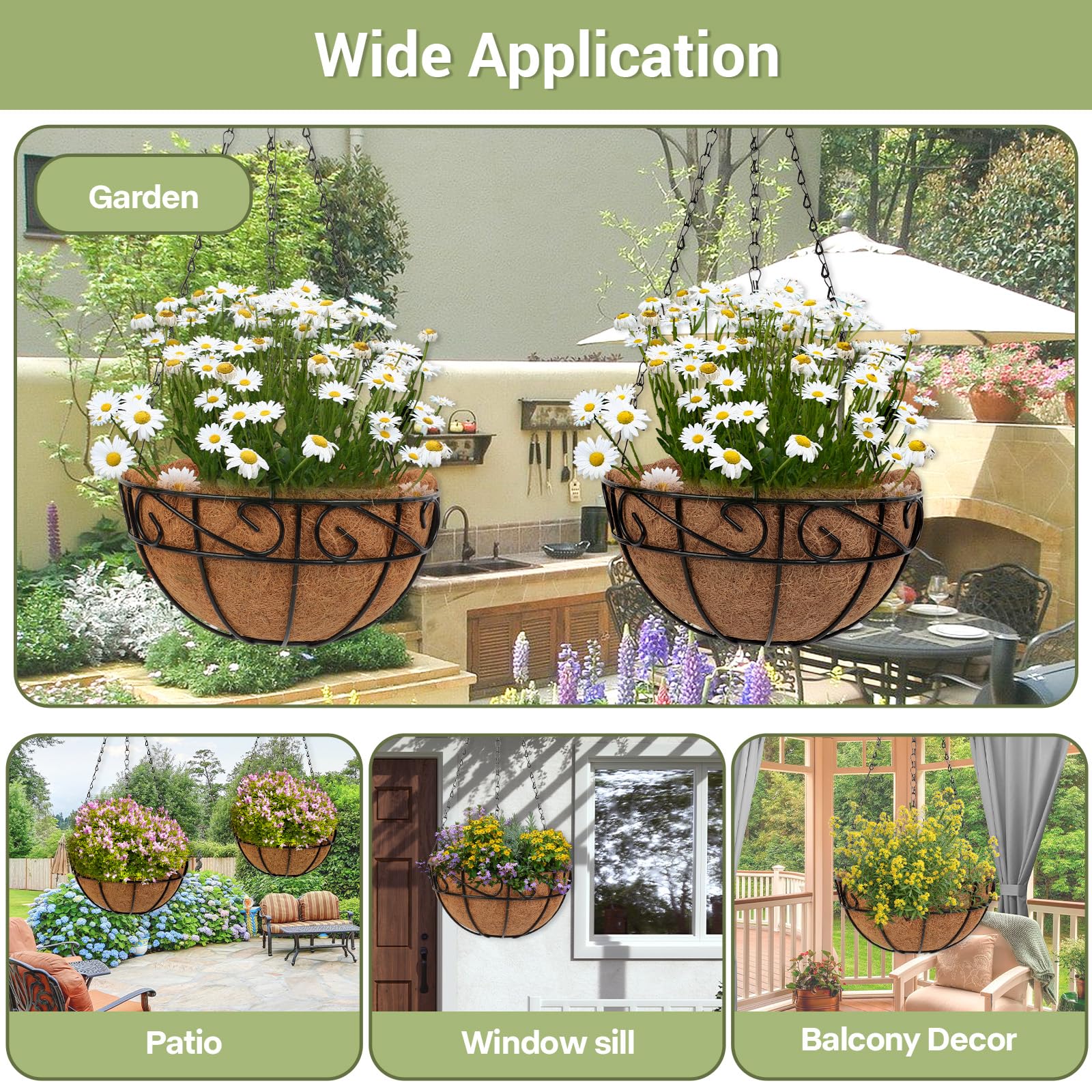 Dovesail porch garden decor option adds layered vertical interest and color.