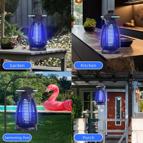 Dovima bug zapper outdoor shows extended five-and-a-half-foot cord reach.