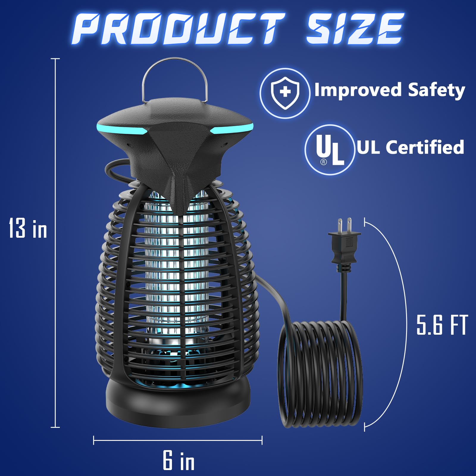 Dovima Bug Zapper waterproof ABS body withstands weather for year-round use.