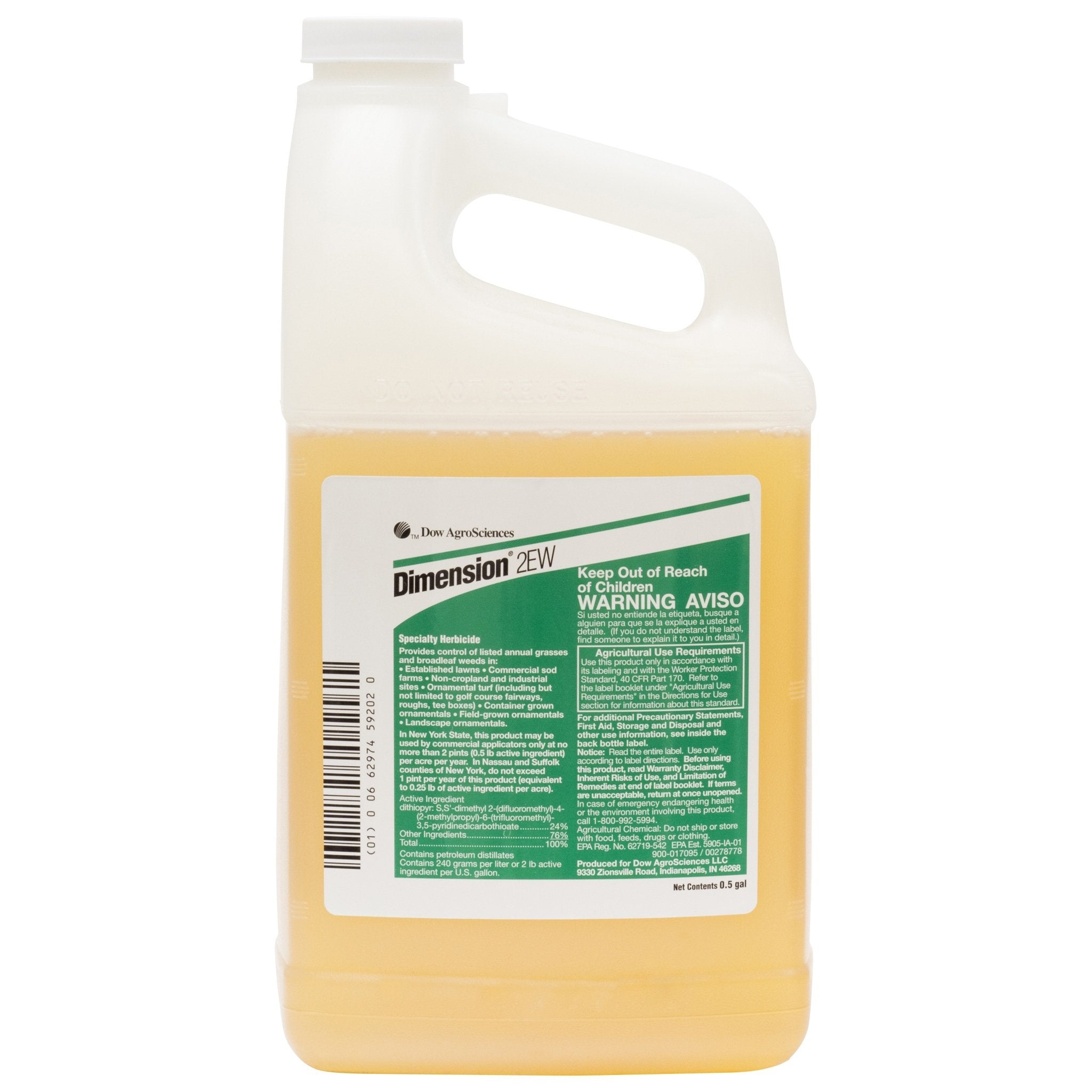 Dow AgroSciences Dimension 2EW bottle for early crabgrass control in turf and ornamentals.