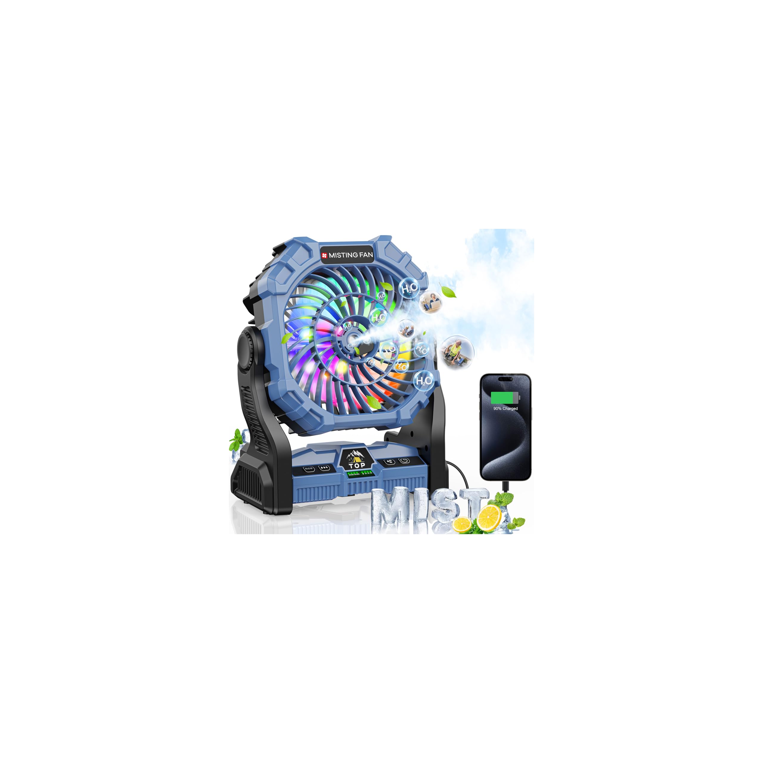 DOWILLDO misting fan with RGB lantern delivers refreshing outdoor cooling