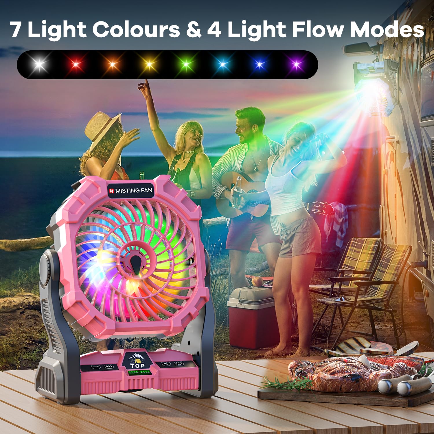 DowillDo RGB LED lighting adds mood ambiance for outdoors.