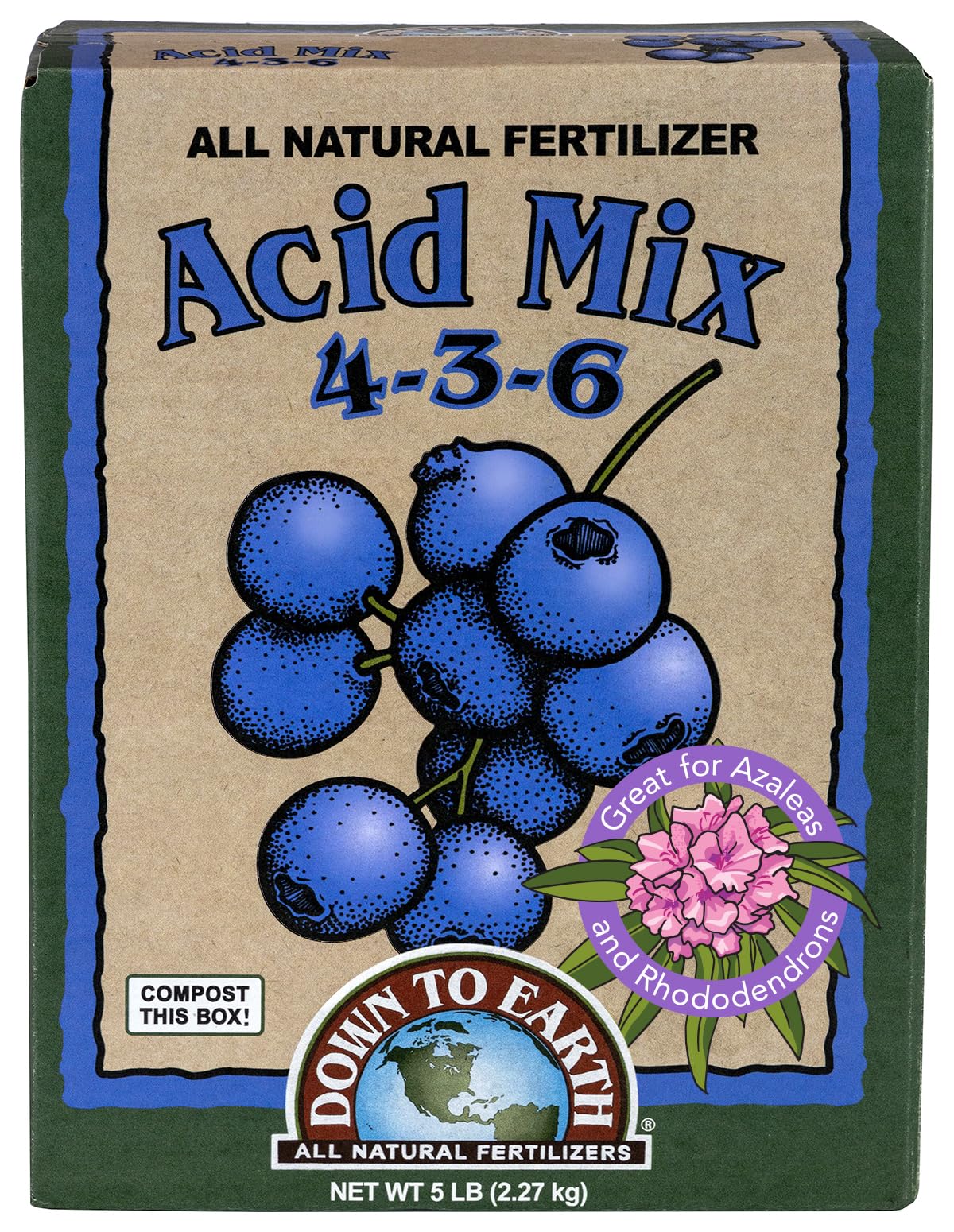 Down To Earth Acid Mix bottle being poured for precise feeding.