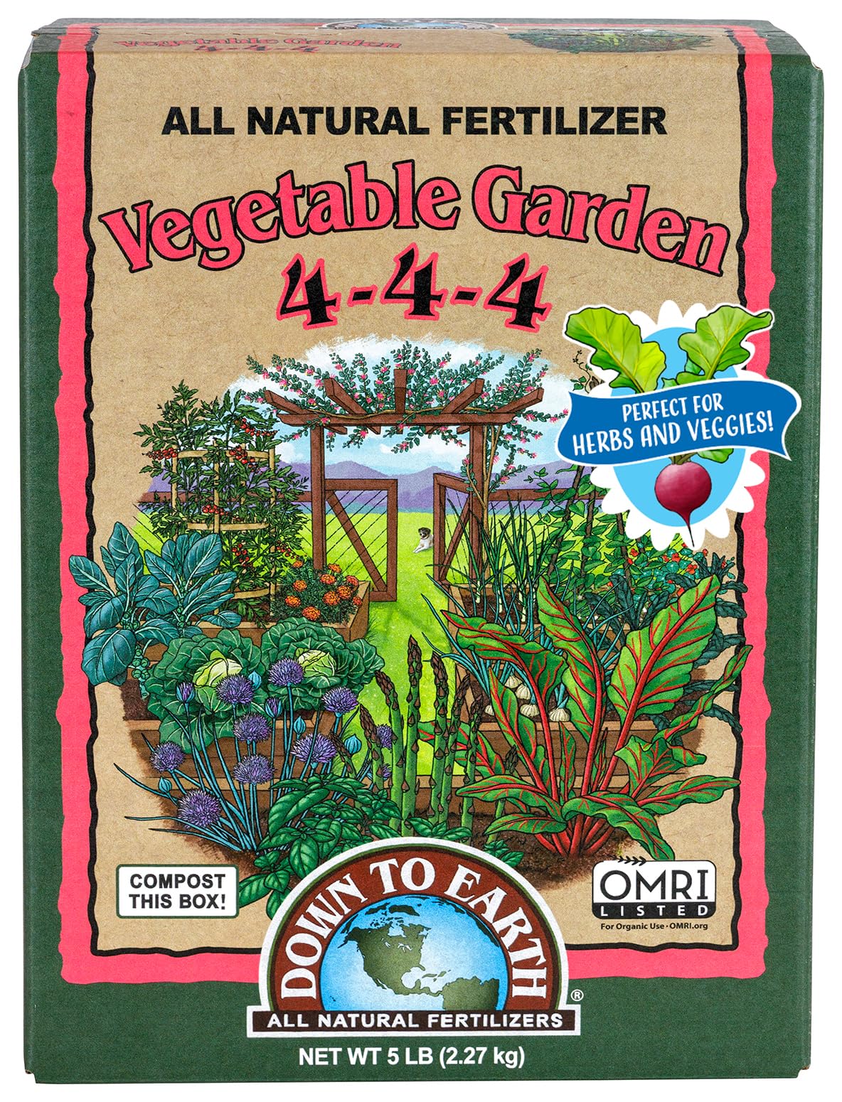 Down To Earth all natural fertilizer bag for vegetables enhances soil nutrition