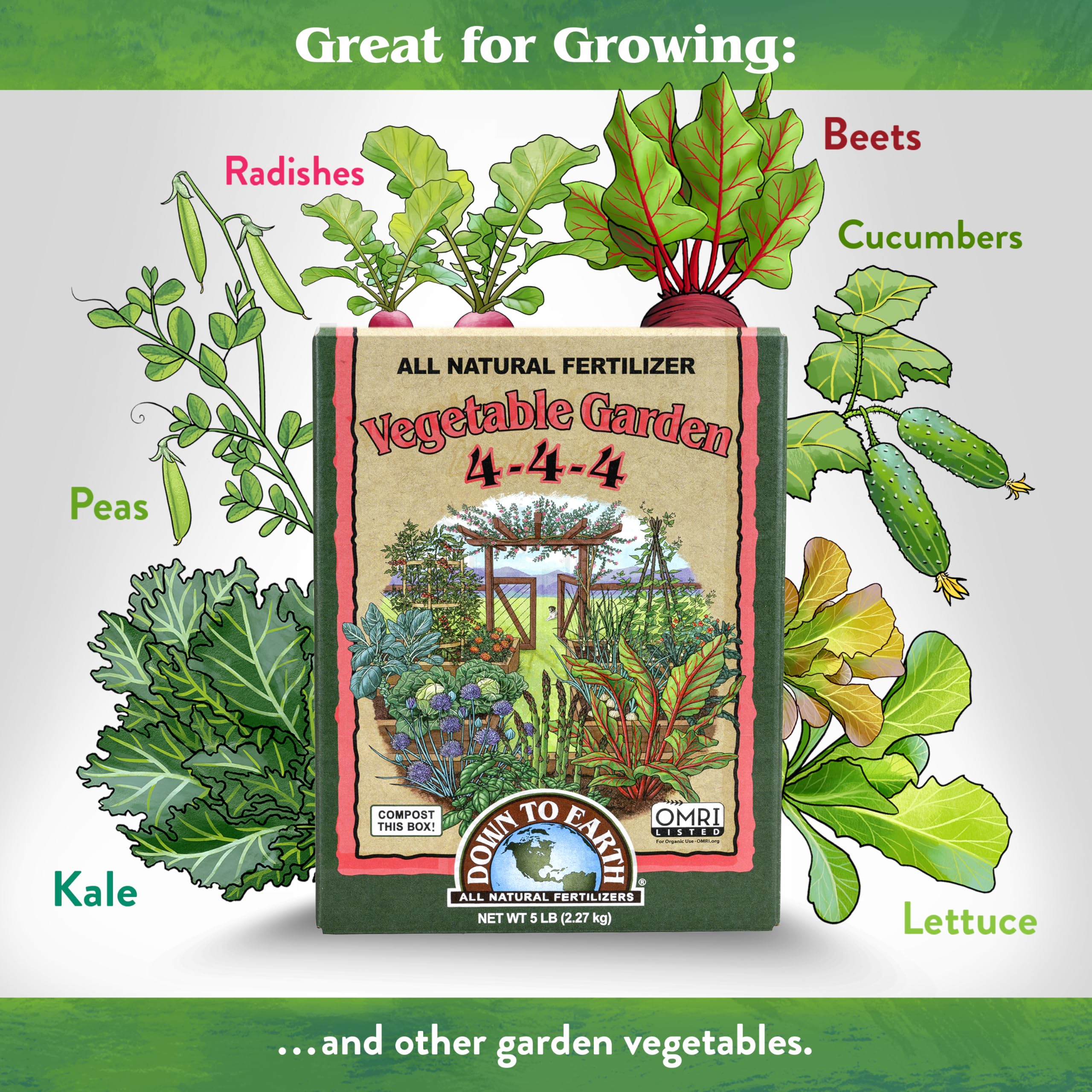 Down To Earth 5 lb bag in raised bed feeding vegetables