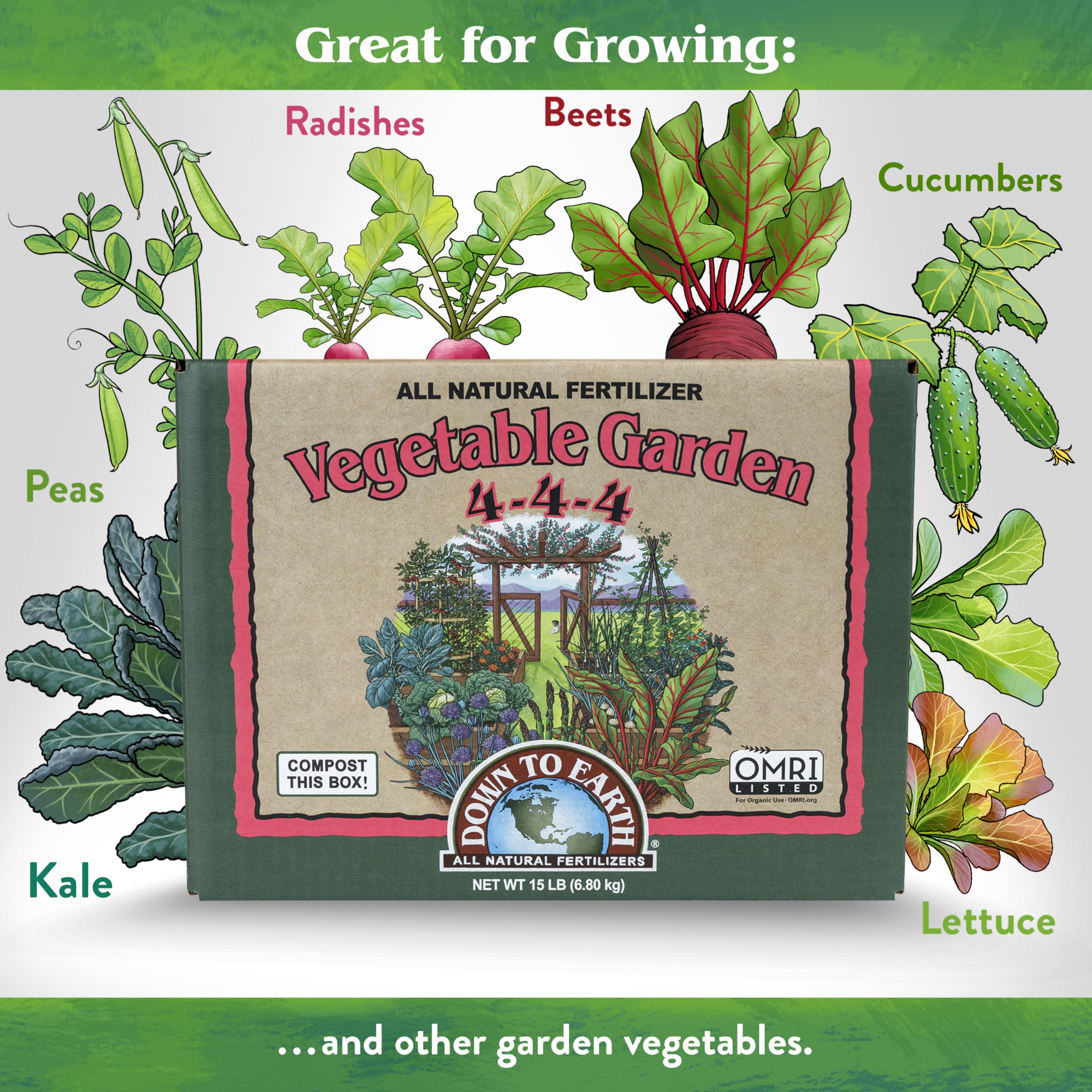 Spreading Down To Earth fertilizer over soil to support garden growth
