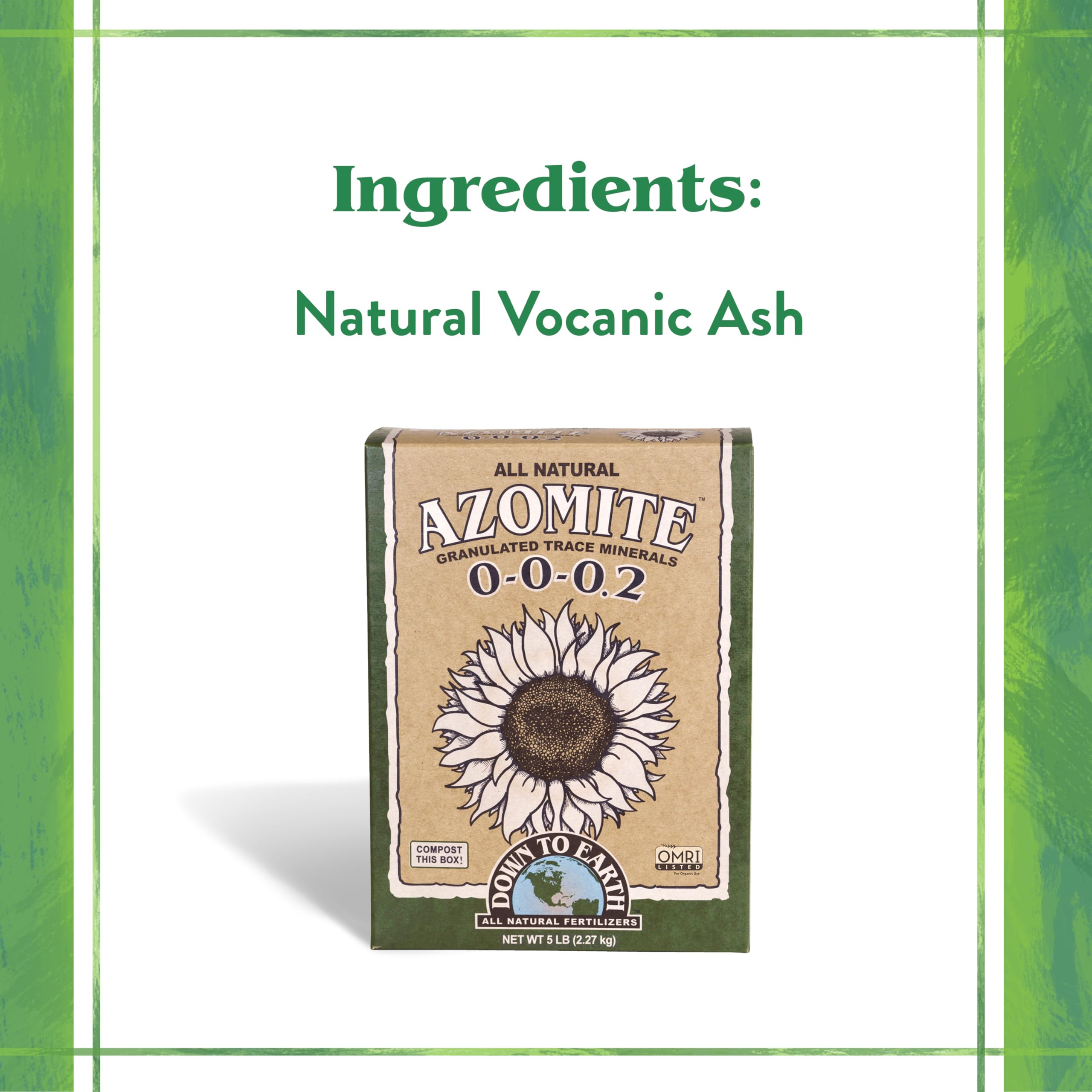 Azomite granulated minerals applied to soil to support nutrient uptake