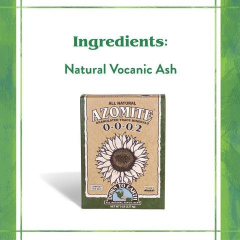 Azomite granulated minerals applied to soil to support nutrient uptake