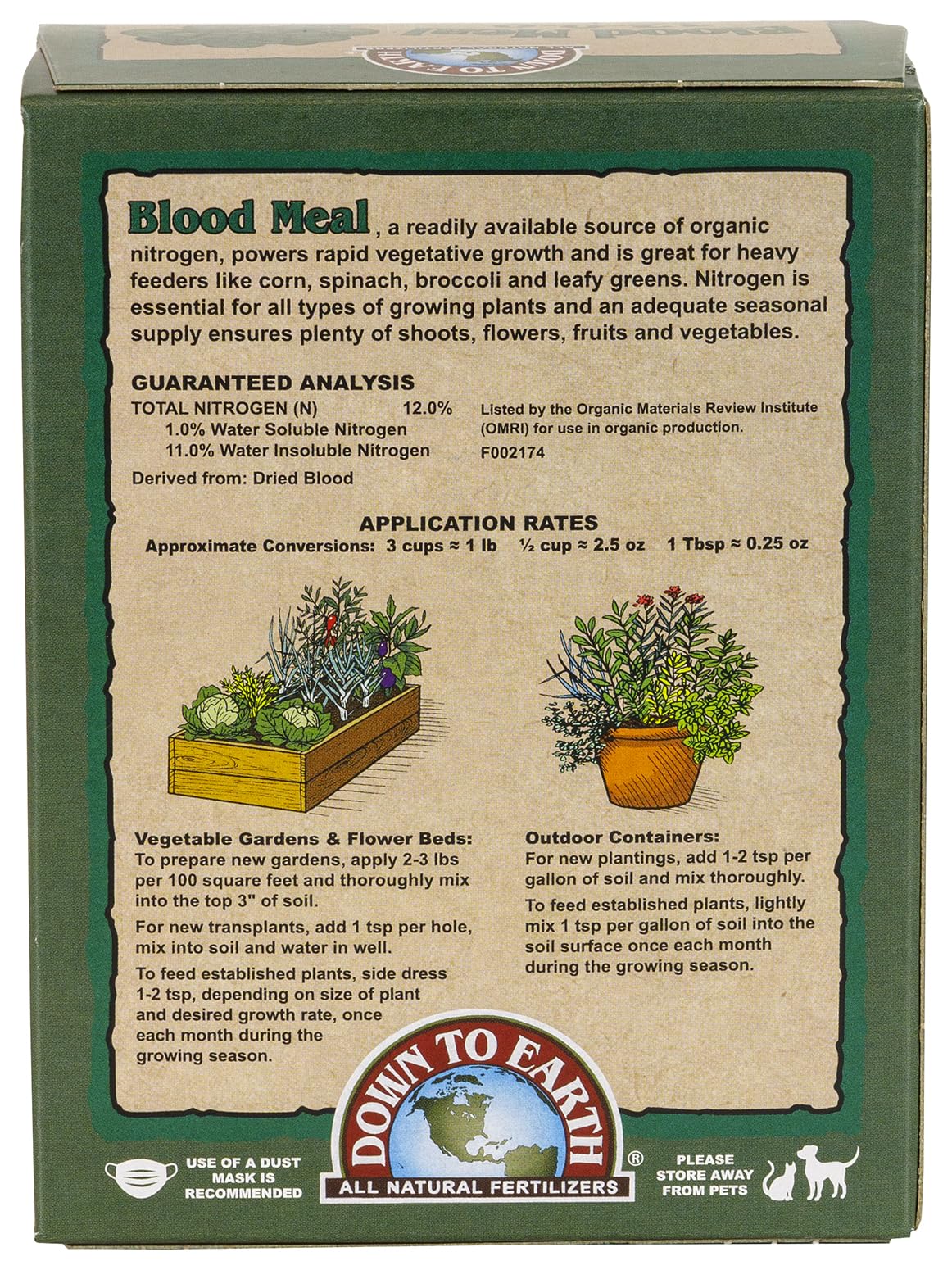 Pellets of Down To Earth Blood Meal ideal for rapid soil feeding.