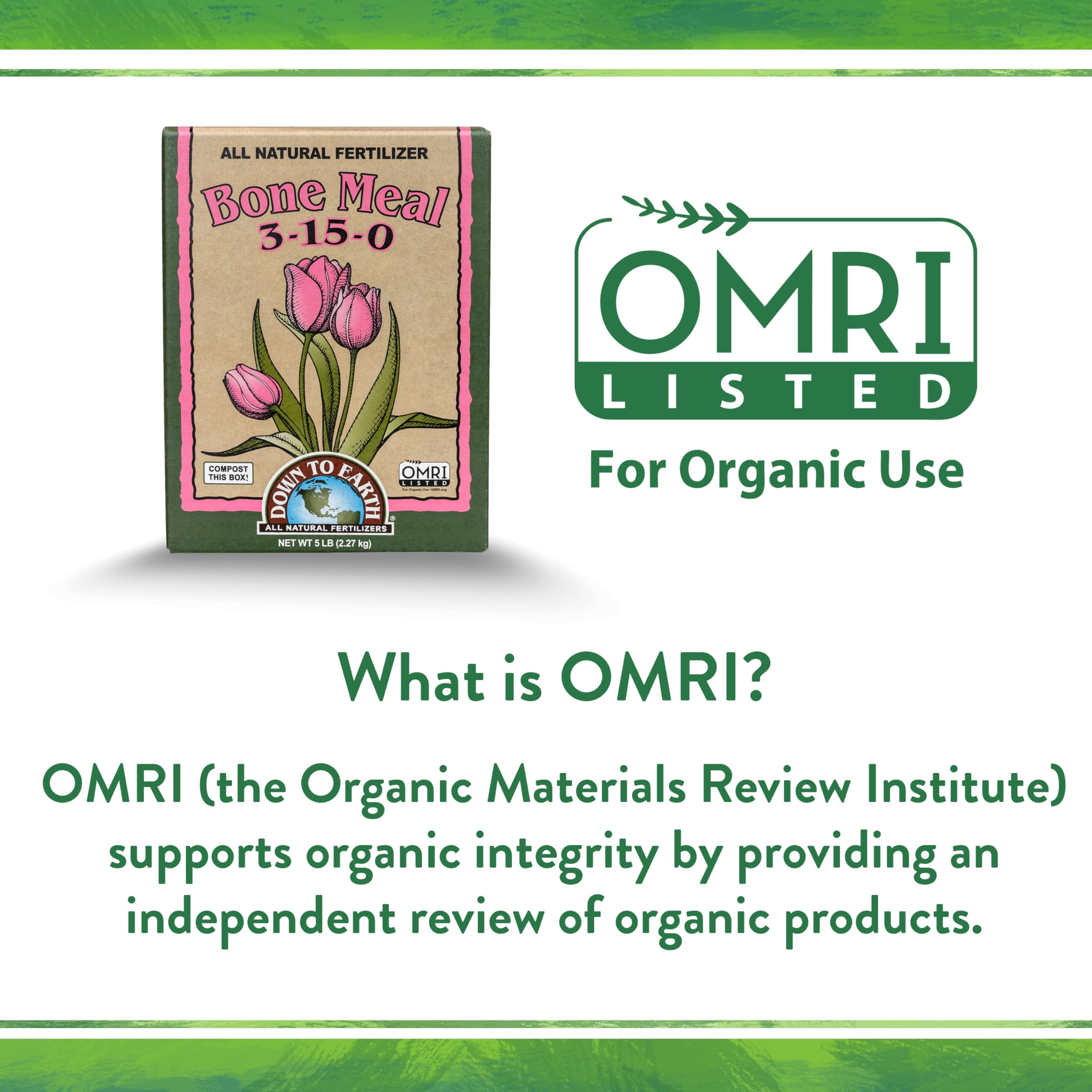 Down To Earth Bone Meal organic fertilizer for garden use