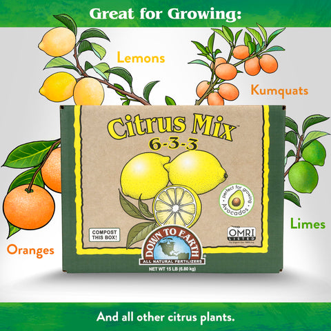 Down To Earth Citrus Mix calcium magnesium for balanced nutrition.