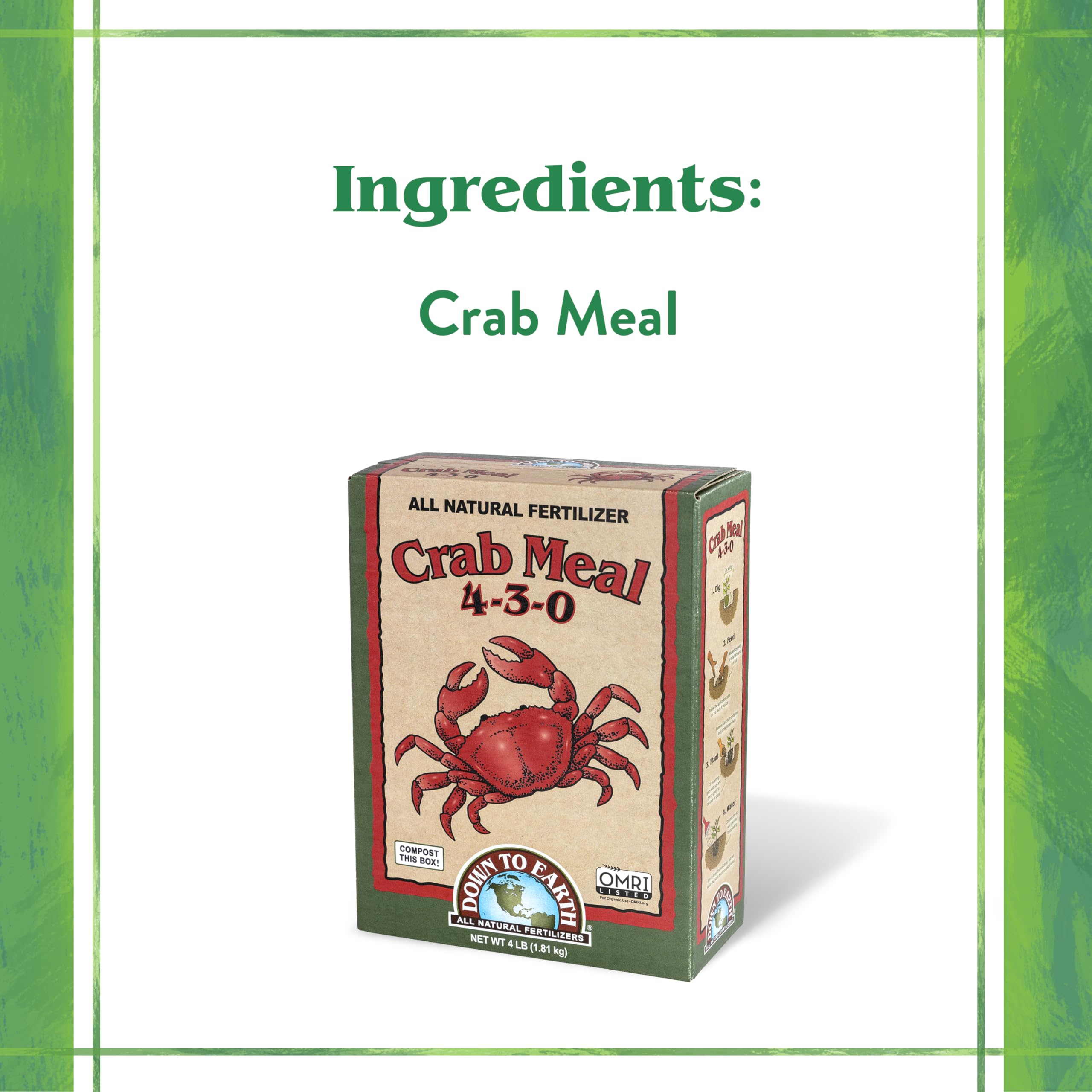 Down To Earth crab meal applied to a vegetable garden bed