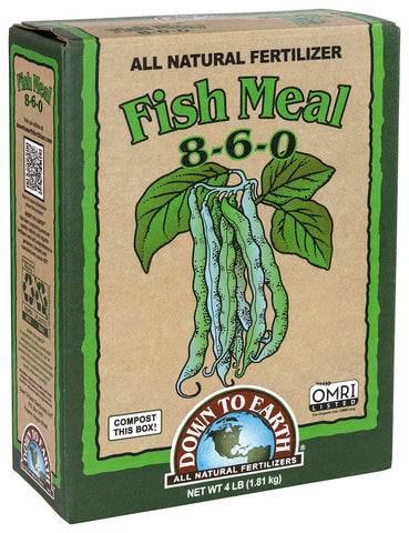 Down To Earth fish meal garden bed application supports vibrant vegetables and flowers.