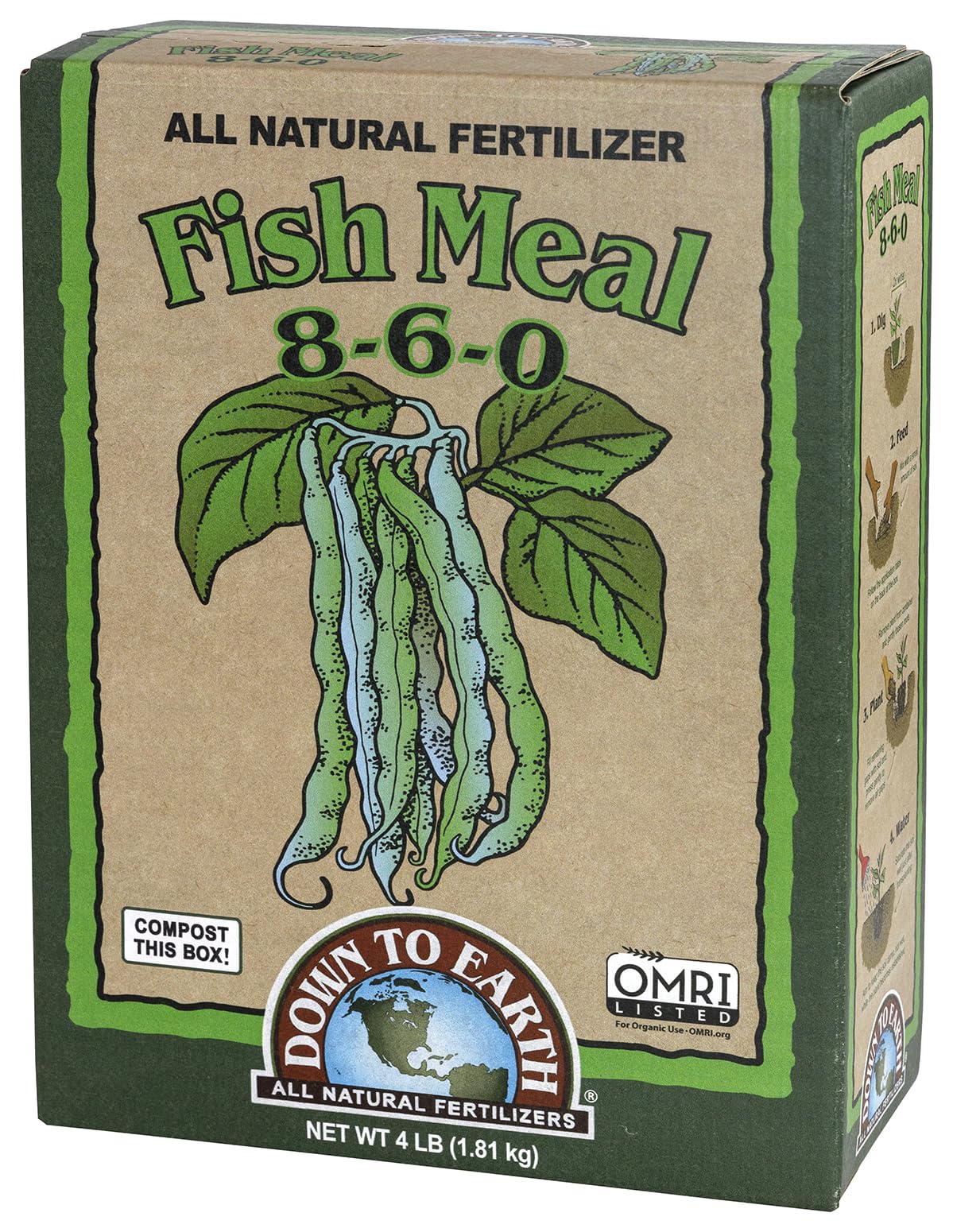 Down To Earth fish meal soil mix enriches microbial life for stronger roots.
