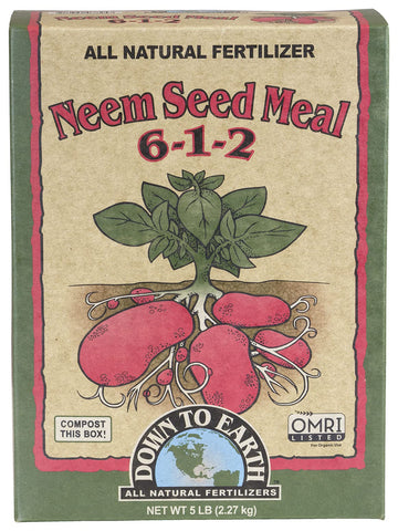 Down To Earth Neem Seed Meal bag for gardens boosts soil nutrition