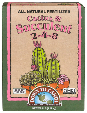 Down To Earth Organic Cactus & Succulent Mix 5lb bag promotes healthy root growth.