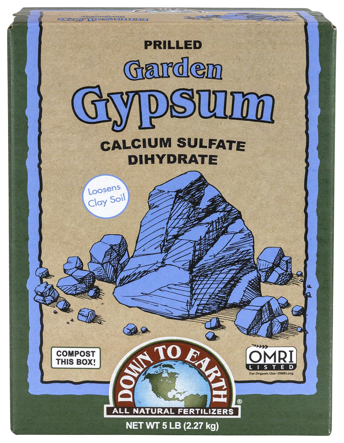 Down To Earth Organic Garden Gypsum loosens clay soil for better root growth