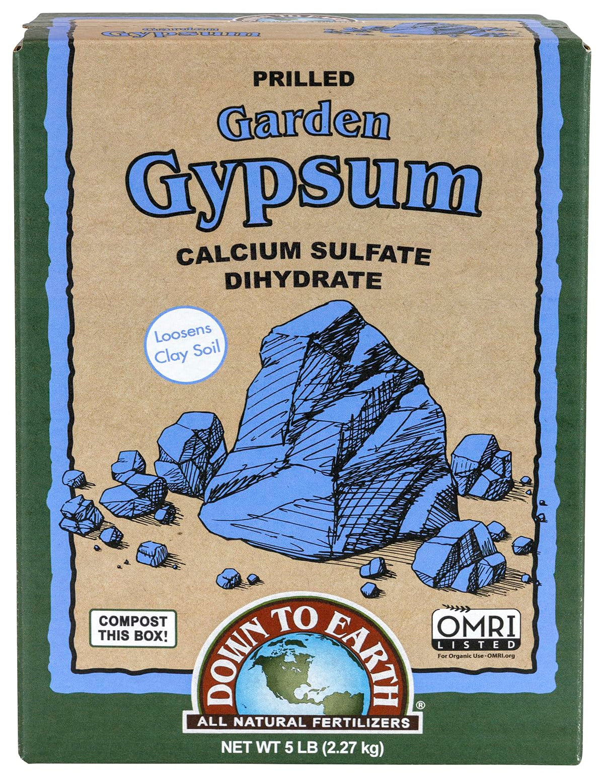 Down To Earth Organic Garden Gypsum loosens clay soil for better root growth