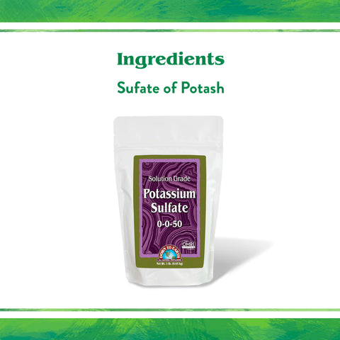 Down To Earth OMRI-listed potassium sulfate for organic gardening.