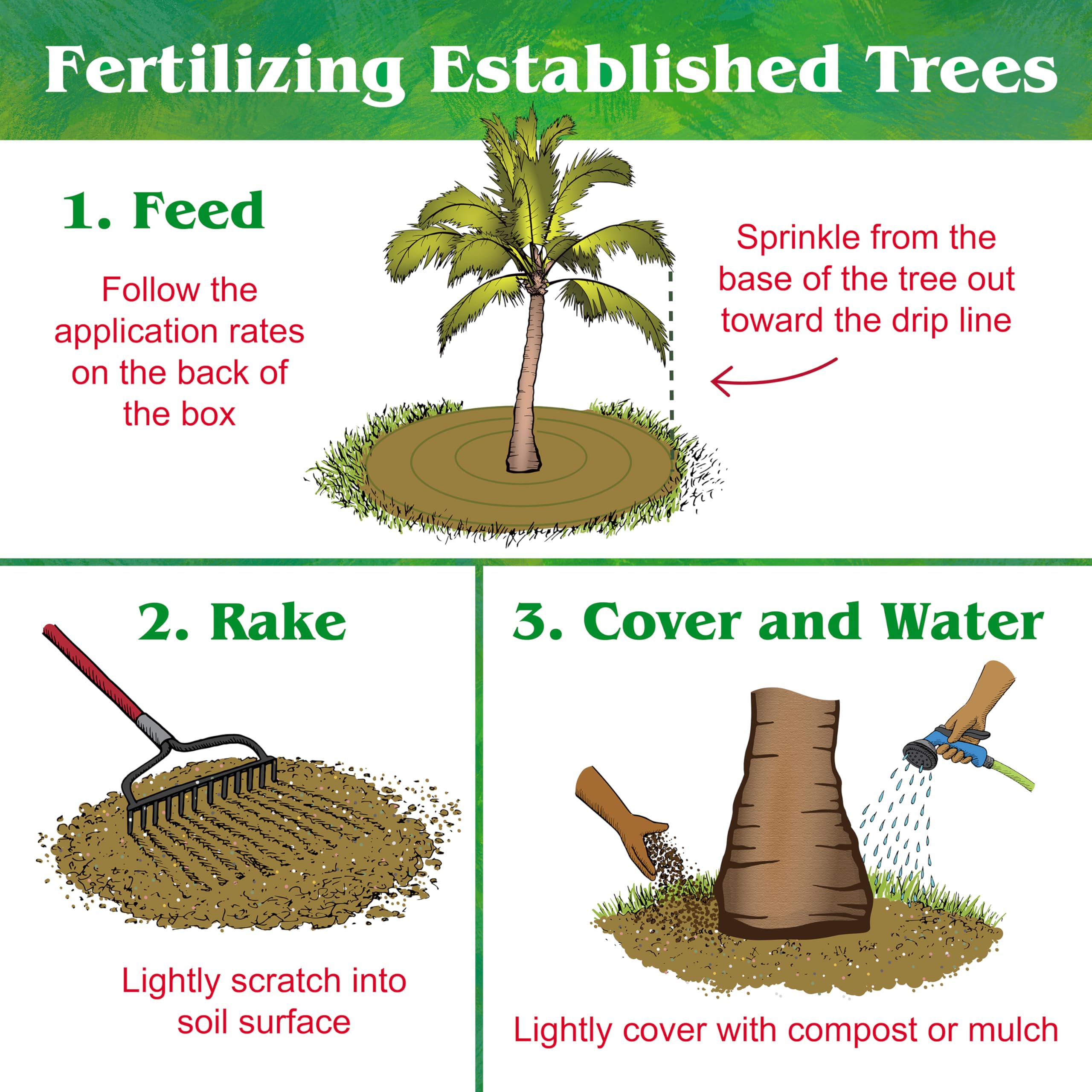 Down To Earth product aiding palm frond growth in tropical settings